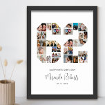 62nd Birthday Number 62 Custom Photo Collage Poster<br><div class="desc">Celebrate 62nd birthday with this personalized number 62 photo collage poster. This customizable gift is also perfect for wedding anniversary. It's a great way to display precious memories from your wedding and married life. The poster features a collage of photos capturing those special moments, and it can be customized with...</div>