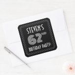 [ Thumbnail: 62nd Birthday Party: Art Deco Style & Custom Name Sticker ]