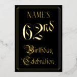 [ Thumbnail: 62nd Birthday Party — Fancy Script & Custom Name Invitation ]