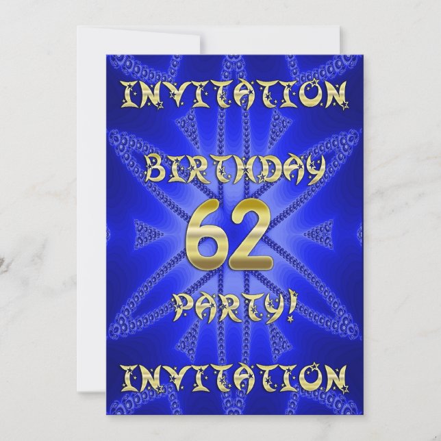 62nd Birthday party invitation (Front)