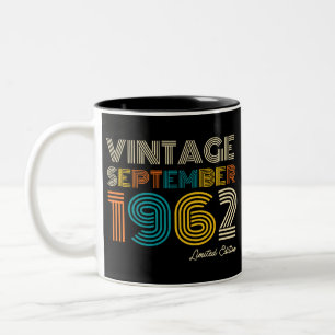 62nd Birthday Vintage September 1962 Limited Edtn. Two-Tone Coffee Mug