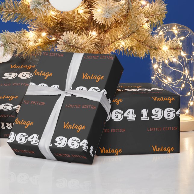 62nd Birthday Wrapping Paper – Vintage 1964 Limit (Holidays)