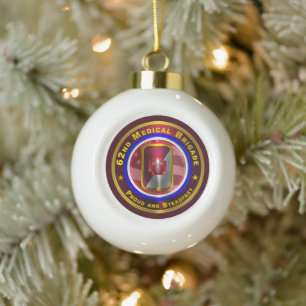 62nd Medical Brigade Ceramic Ball Christmas Ornament