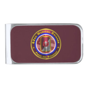 62nd Medical Brigade  Silver Finish Money Clip