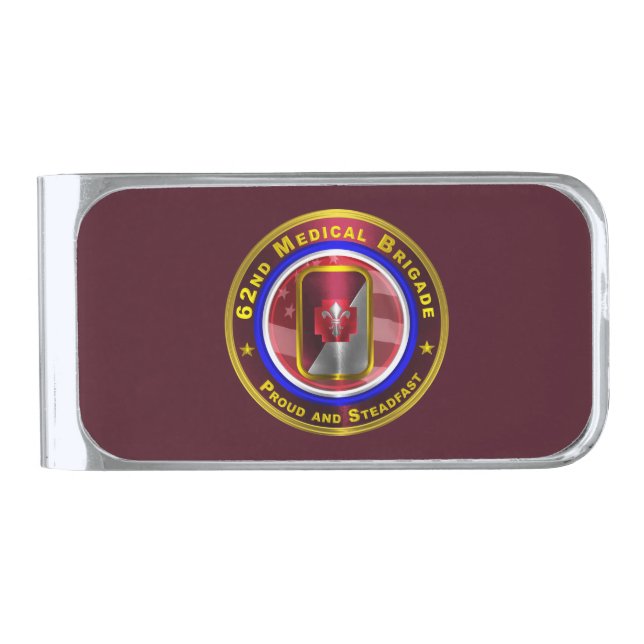 62nd Medical Brigade  Silver Finish Money Clip (Front)