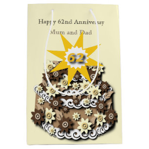 62nd Wedding Anniversary Medium Gift Bag