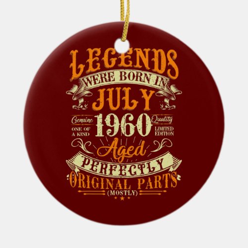62th Birthday Gift 62 Years Old Legends Born In Ceramic Ornament