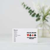 635,013,559,600 Total Number Possible Bridge Hands Business Card (Standing Front)