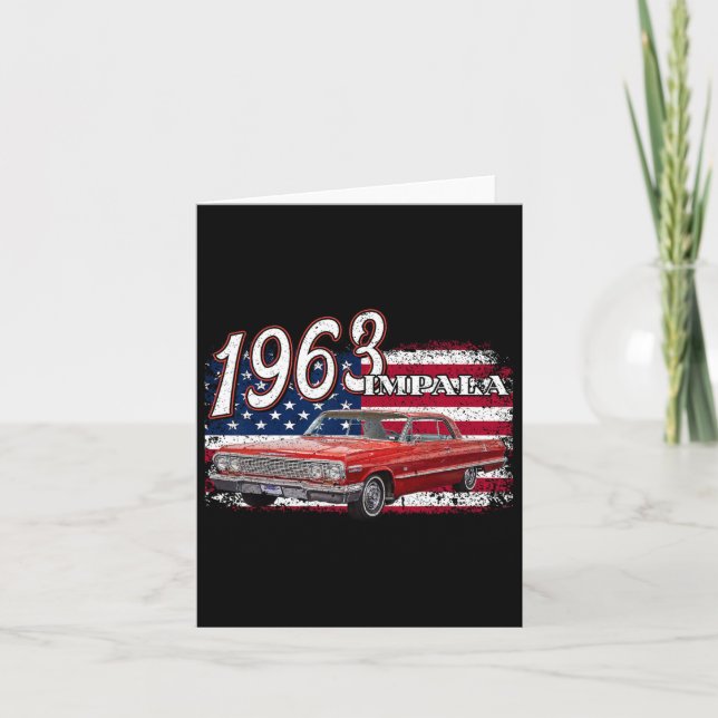 63 Impala Lowrider Ss 4th Of July American  Card (Front)
