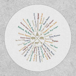 63 National Parks Map Gifts US Park Vintage Campin Patch