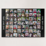 63 Square Photo Collage Grid with Text - black Jigsaw Puzzle<br><div class="desc">Use 63 SQUARE photos to create a personal photo collage. This modern, clean layout includes a text block in a san serif font to add a family name or a name. The background color can be changed in the customize area. ***For best results for this multi photo layout - crop...</div>