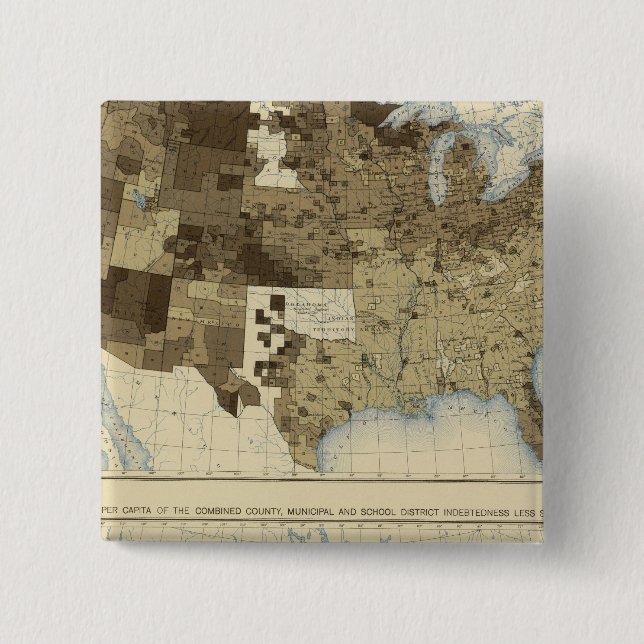 63 Taxation, indebtedness 1890 Pinback Button (Front)