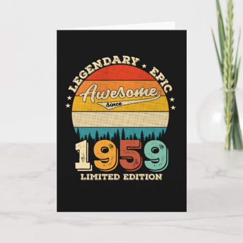 63 Year Old Awesome Since 1959 63rd Birthday Gift Card