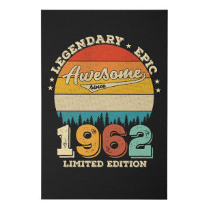63 Year Old Bday 1962 Awesome 63rd Birthday Gift Faux Canvas Print