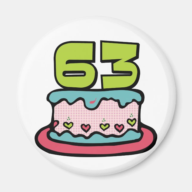 63 Year Old Birthday Cake Magnet (Front)