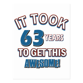 63 Years Birthday Cards, 63 Years Birthday Card Templates, Postage ...