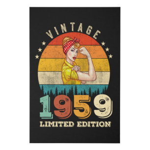 63 Year Old Women Bday 1959 Vintage 63rd Birthday Faux Canvas Print