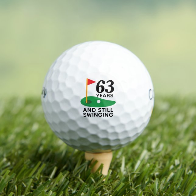 63 Years and Still Swinging Funny 63rd Birthday Golf Balls (Insitu Tee)