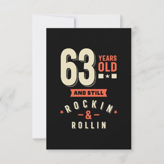 63 Years Old and Still Roclin & rollin RSVP Card (Front)