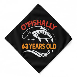 63 Years Old funny birthday gift dad fisherman Bandana