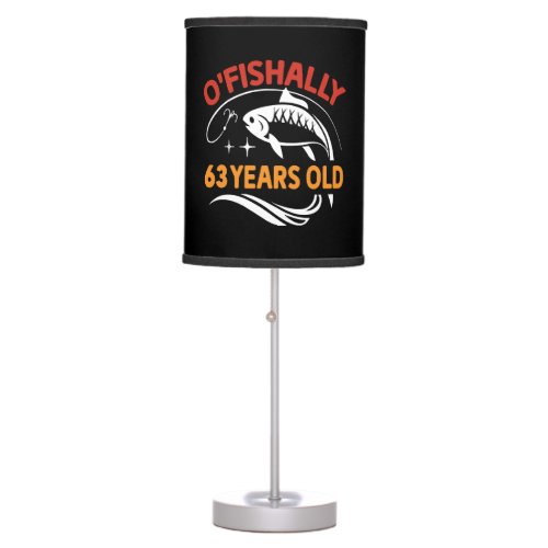 63 Years Old funny birthday gift dad fisherman Table Lamp