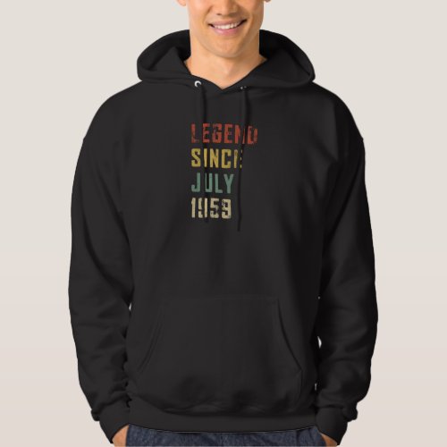 63 Years Old Legend Since July 1959 63rd Birthday Hoodie