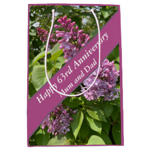 63rd Anniversary Lilac Editable Medium Gift Bag