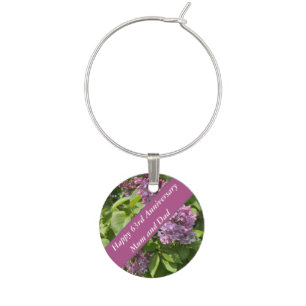63rd Anniversary Lilac Editable Wine Charm