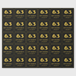 63rd Birthday – Art Deco Inspired Look "63" & Name Wrapping Paper