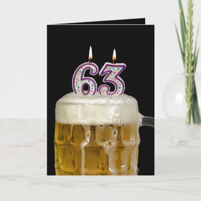 63rd Birthday Beer on black Card (Front)