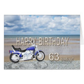 63rd birthday card with a motor bike (Front Horizontal)