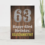 [ Thumbnail: 63rd Birthday: Country Western Inspired Look, Name Card ]