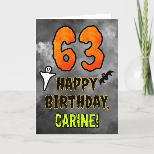 63rd Birthday Eerie Halloween Theme  Custom Name Card