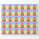 [ Thumbnail: 63rd Birthday: Fun Cake and Candles + Custom Name Wrapping Paper ]
