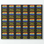 [ Thumbnail: 63rd Birthday: Fun, Colorful Rainbow Inspired # 63 Wrapping Paper ]