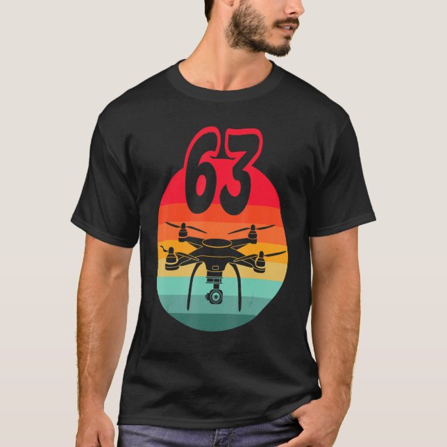 63rd Birthday I Retro Remote Control Drones With C T-Shirt (Front)