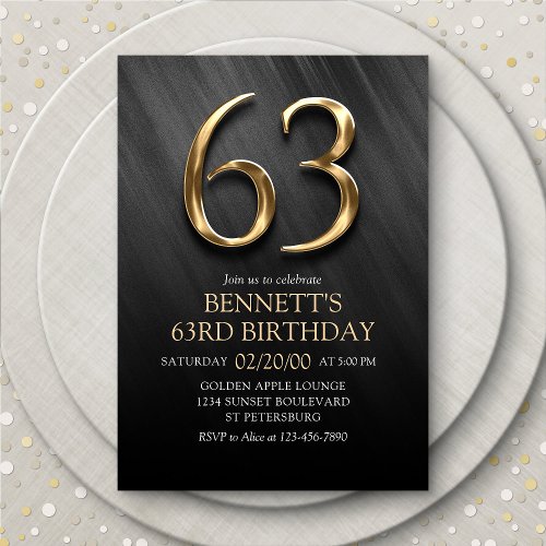 63rd Birthday Invitation