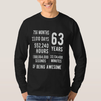 63rd Birthday Men Women Funny 63 Years Old T-Shirt