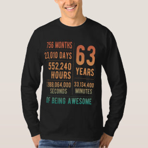 63rd Birthday Men Women Funny 63 Years Old T-Shirt