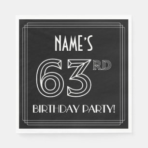 63rd Birthday Party: Art Deco Style + Custom Name Napkins