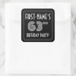[ Thumbnail: 63rd Birthday Party: Art Deco Style & Custom Name Sticker ]
