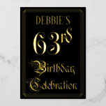 [ Thumbnail: 63rd Birthday Party — Fancy Script & Custom Name Invitation ]