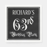 [ Thumbnail: 63rd Birthday Party — Fancy Script + Custom Name Napkins ]