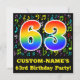 63rd Birthday Party: Fun Music Symbols, Rainbow 63 Invitation | Zazzle