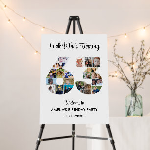 63rd Birthday Party Number 63 Photo Collage Foam Board