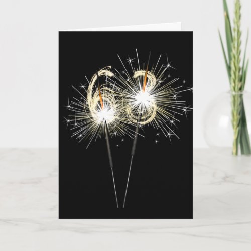 63rd Birthday Sparklers on Black  Card