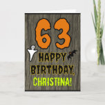 [ Thumbnail: 63rd Birthday: Spooky Halloween Theme, Custom Name Card ]