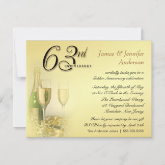 63rd Wedding Anniversary Party Invitations