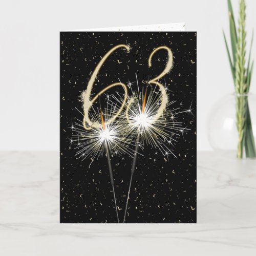63rd wedding anniversary sparklers card