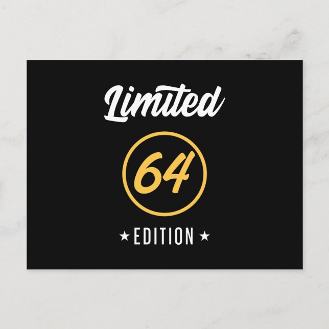 64 And Fabulous Invitation Postcard (Front)